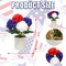 4th of July Decorations Small Fake Plants Patriotic Artificial Mums Mini Potted Plants Desk Plants for Office Table Home Shelf Kitchen Memorial Day Holiday Decor, Set of 2